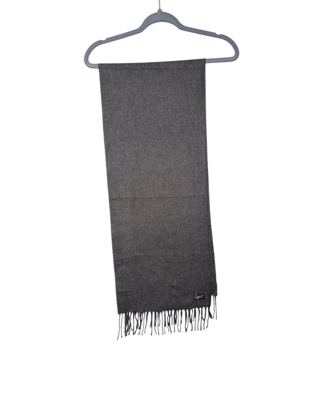 Cejon Gray Acrylic Scarf Made in Italy Soft Fringe Warm Winter Neck Wrap muffler